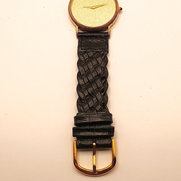 Pulsar Gold Toned Men's Wristwatch with Black Genuine Leather Strap - Picture 4 of 8